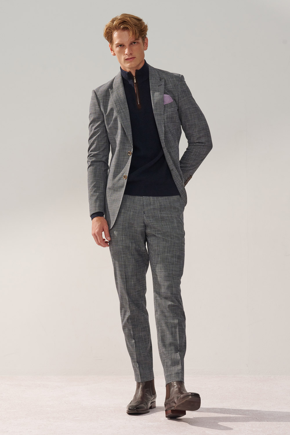 SST&C Gray Check Pattern Tailor-Fit Trousers | 0212310003  (Outlet)_4