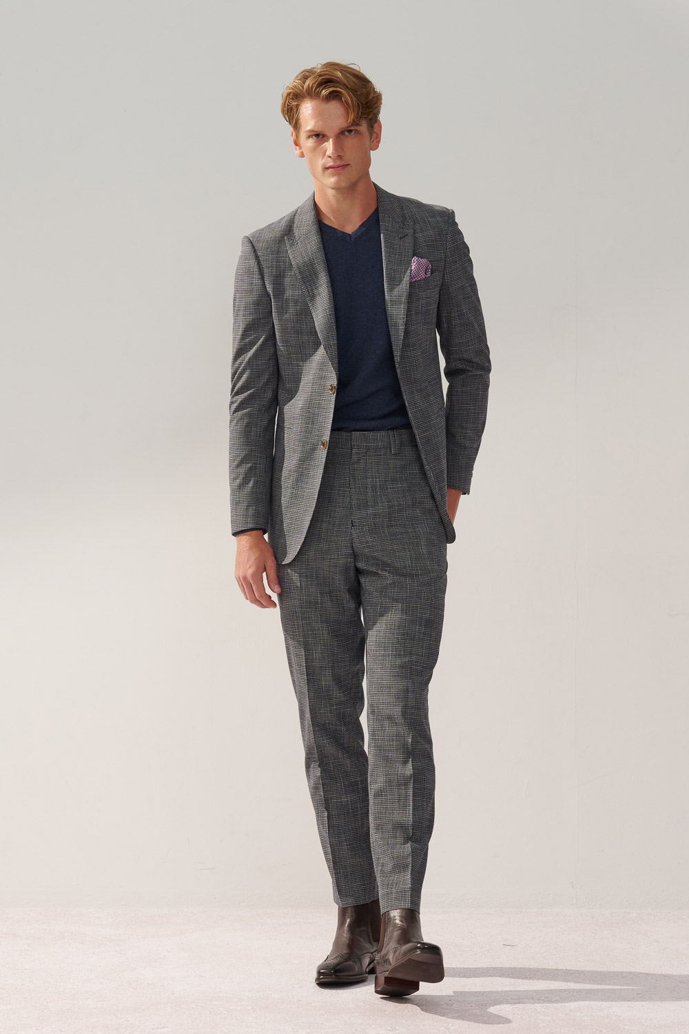 SST&C Gray Check Pattern Tailor-Fit Trousers | 0212310003  (Outlet)_5