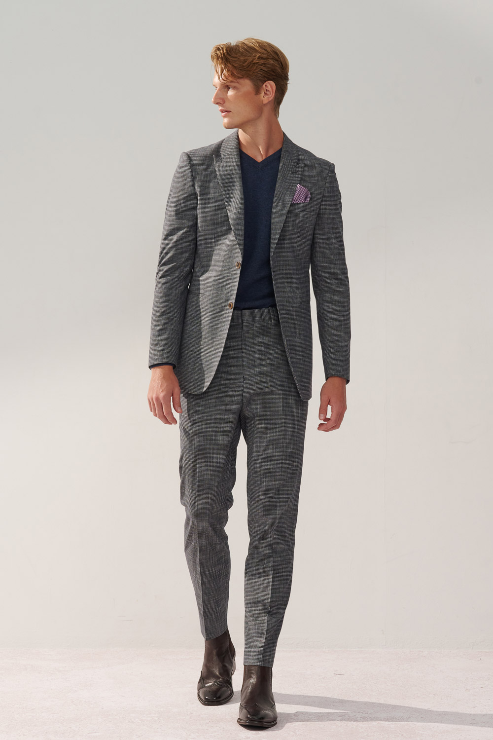 SST&C Gray Check Pattern Tailor-Fit Trousers | 0212310003  (Outlet)_6