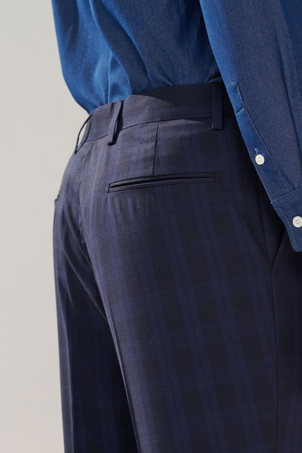 SST&C Navy Check Pattern Tailored Suit Trousers | 0212310004  (Outlet)_6