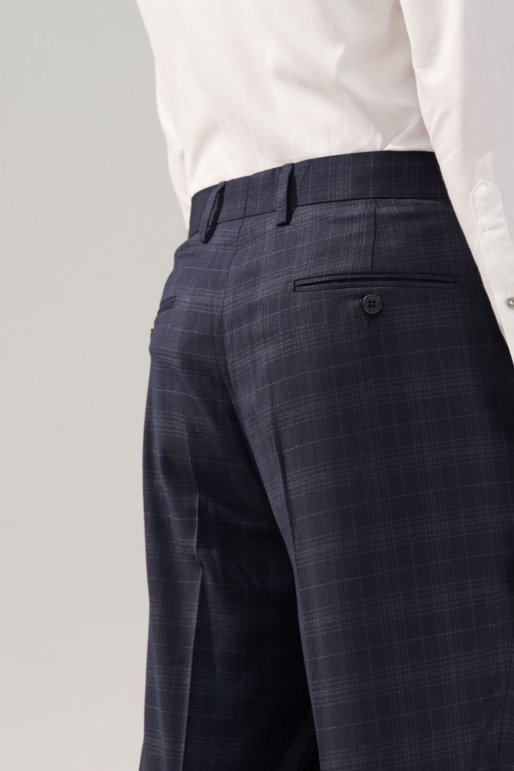 SST&C Navy Check Pattern Slim Fit Suit Trousers | 0212310006  (Outlet)_6