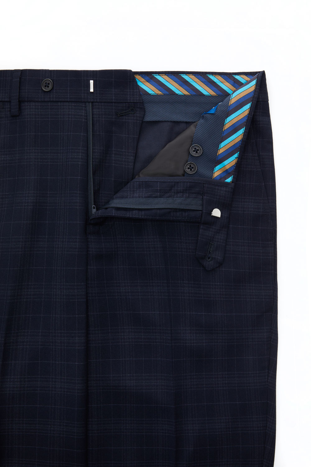 SST&C Navy Check Pattern Slim Fit Suit Trousers | 0212310006  (Outlet)_8