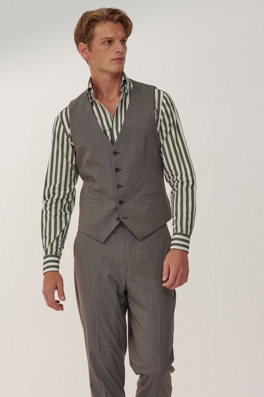 SST&C Gray Houndstooth Classic Fit Vest | 0512310005  (Outlet)_2