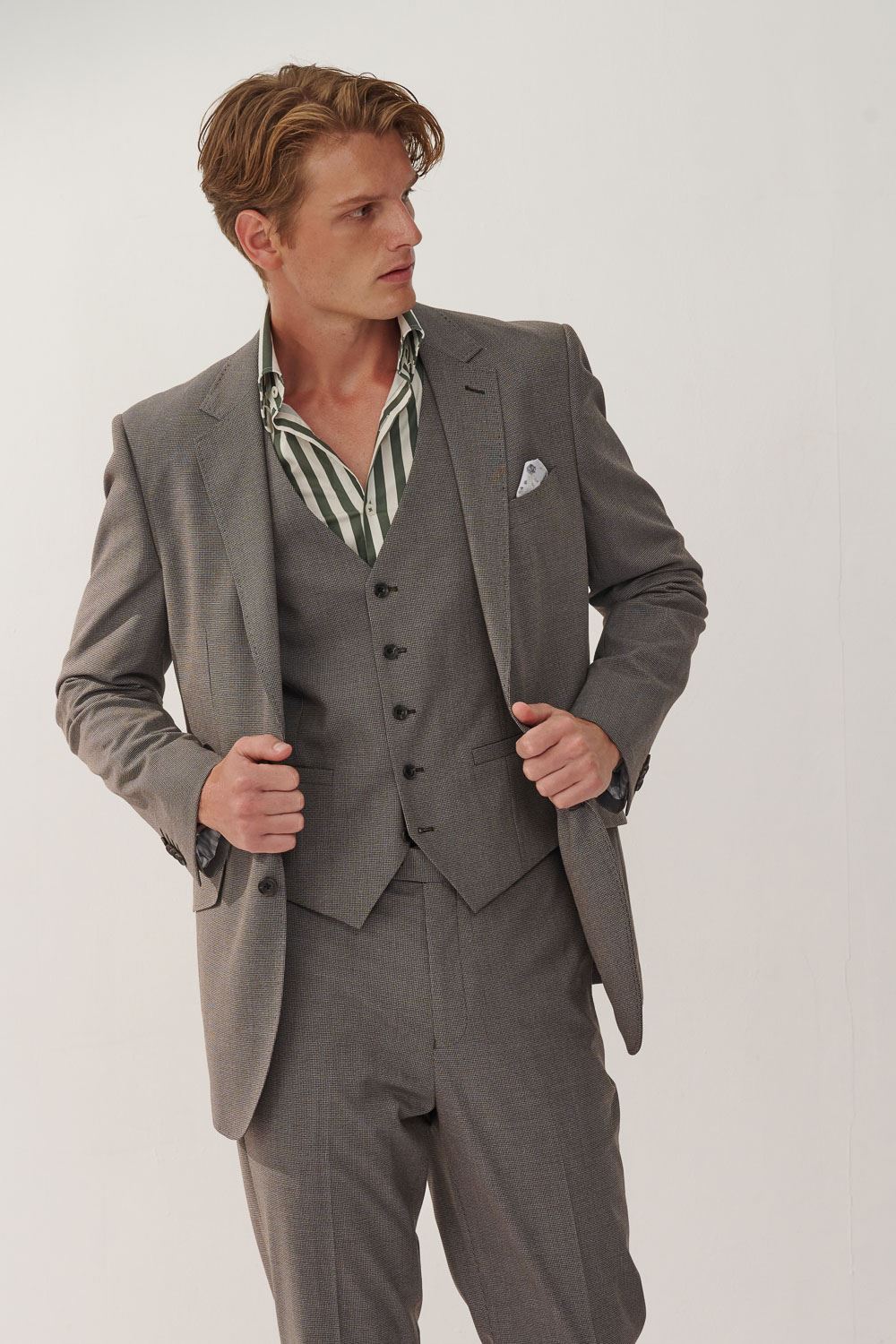 SST&C Gray Houndstooth Classic Fit Vest | 0512310005  (Outlet)_4