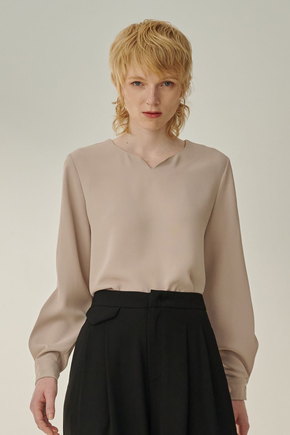 SST&C Apricot Small Turn Collar Top | 7662310004  (Outlet)_0