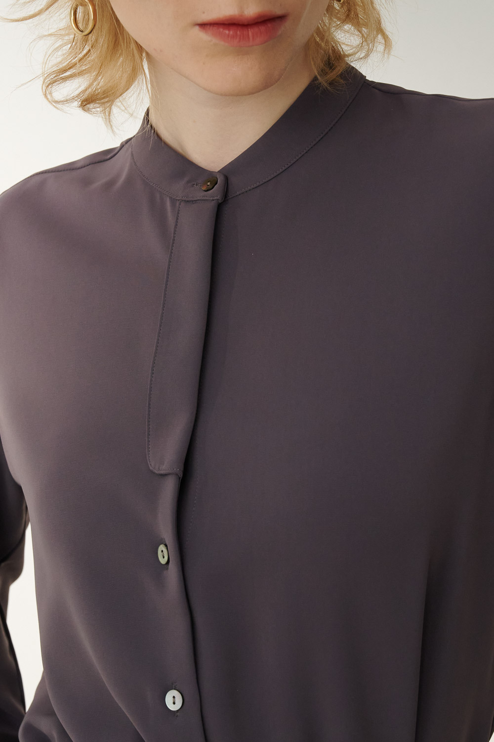 SST&C Starry Sky Purple Stand Collar Placket Top | 7662310006  (Outlet)_6