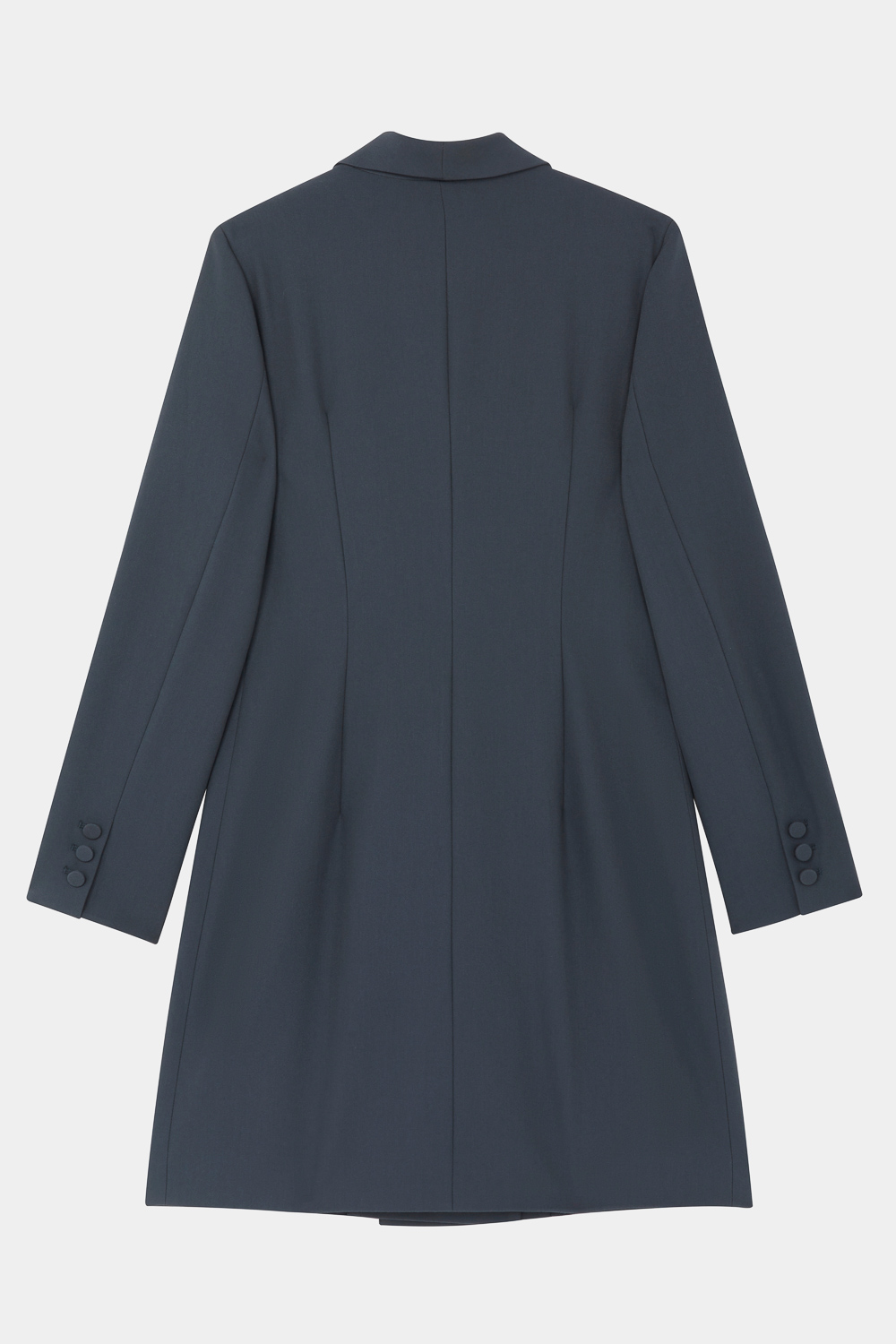 SST&C Slate Gray and Blue Loofah Collar Buttoned Dress | 8562310003  (Outlet)_5