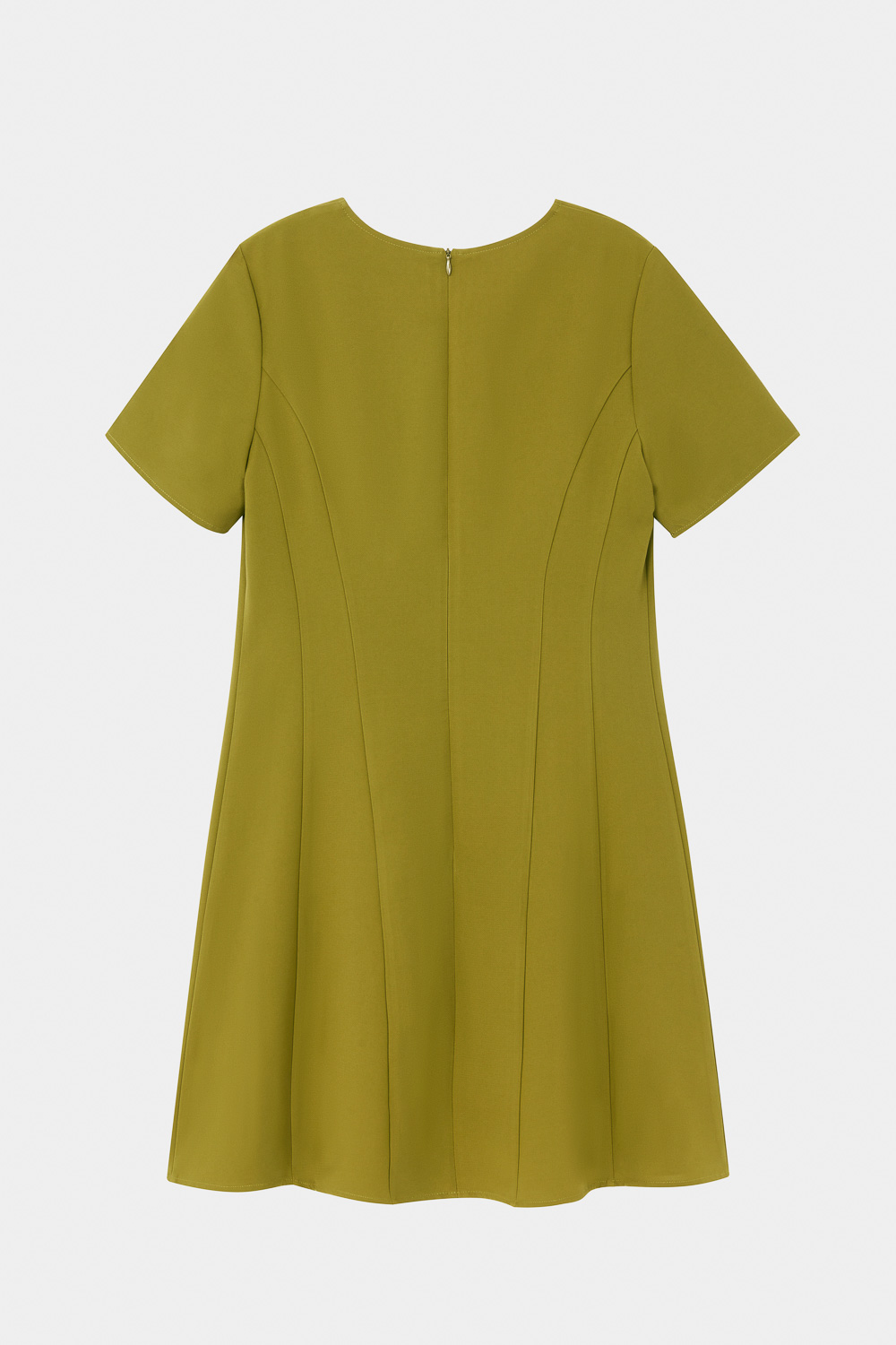 SST&C Olive Green Round Neck Slim Waist Dress | 8562310005  (Outlet)_5