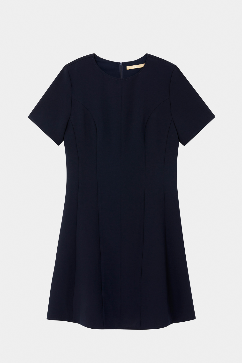 SST&C Dark Blue Round Neck Slim Waist Dress | 8562310006  (Outlet)_6