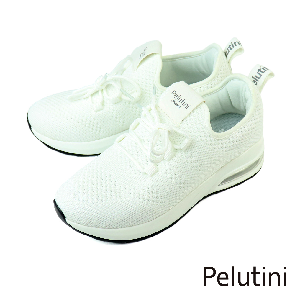 【Pelutini】厚底透氣綁帶休閒鞋 白色(3029W-WH)