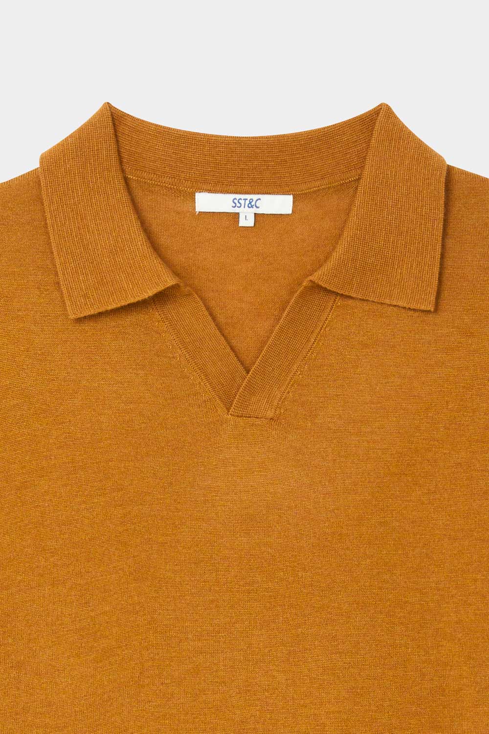 SST&C Warm Yellow Brown Merino Wool Polo Collar Sweater | 1112310001  (Outlet)_6