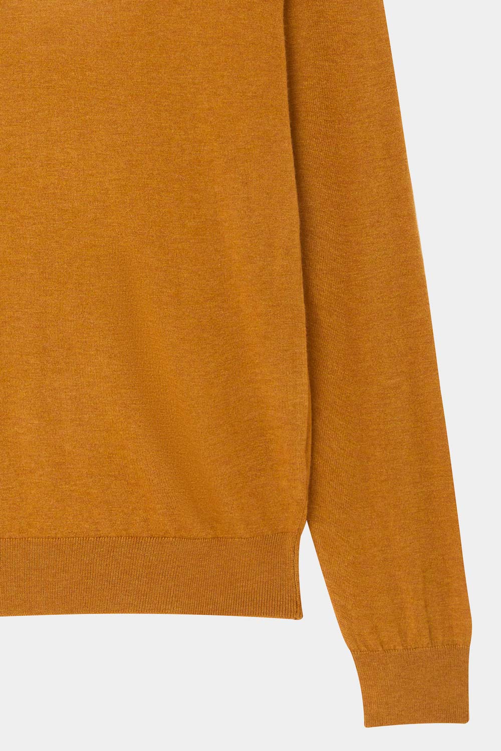 SST&C Warm Yellow Brown Merino Wool Polo Collar Sweater | 1112310001  (Outlet)_7