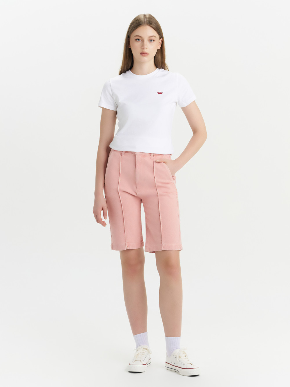 Made & Crafted® 女款 RIVIERA粉色牛仔短褲 / 馬褲 熱賣單品