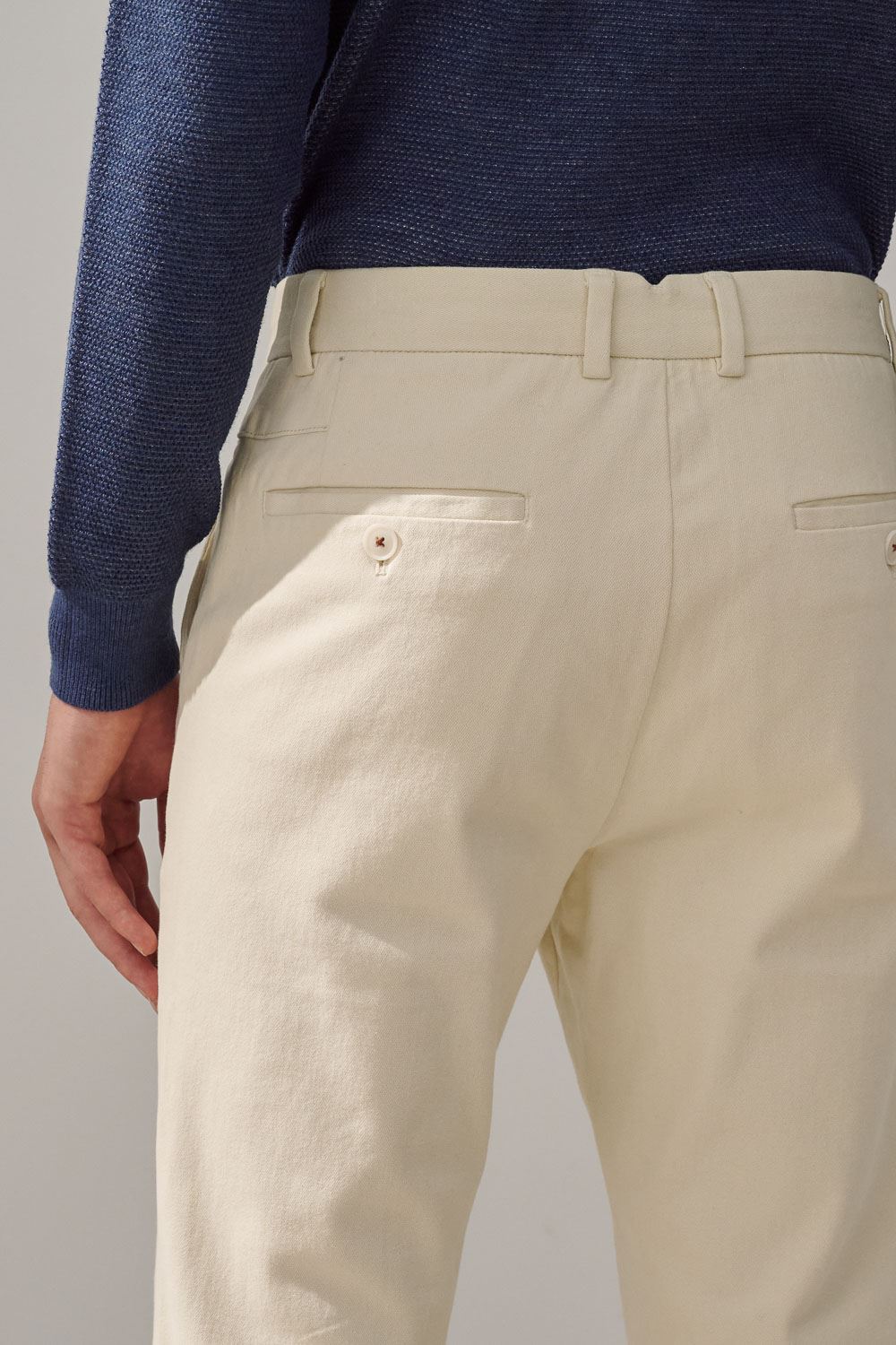 SST&C Cream White Straight Fit Twill Casual Trousers | 1212310007  (Outlet)_6