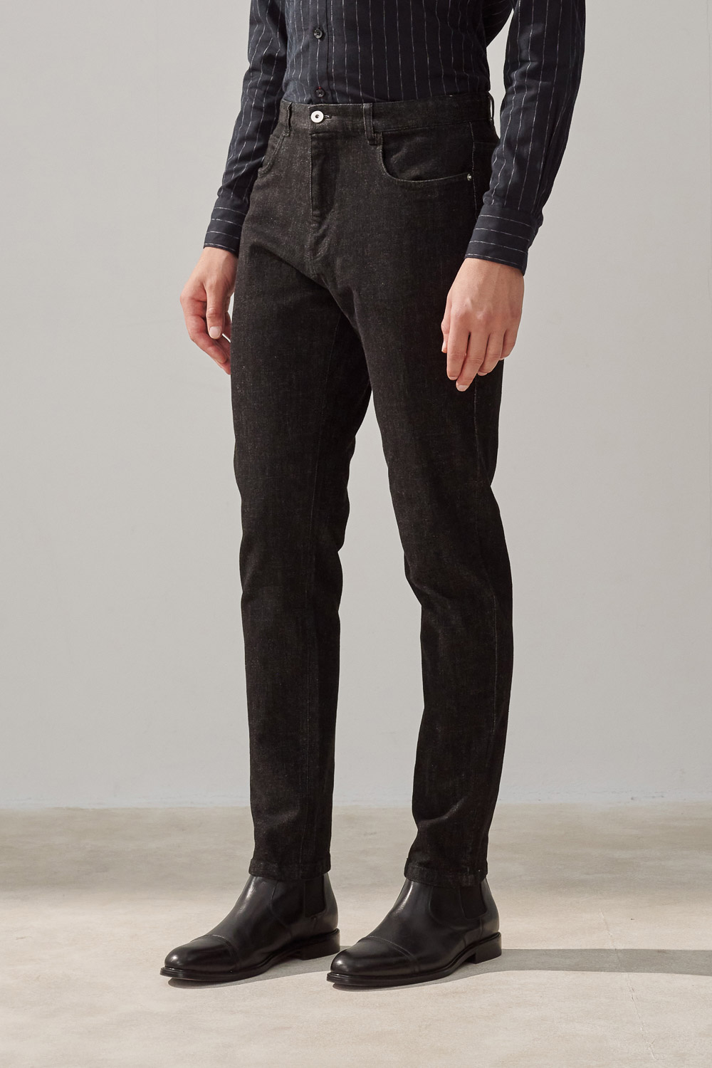 SST&C Washed Black Stretch Slim Fit Jeans | 1212310004  (Outlet)_1