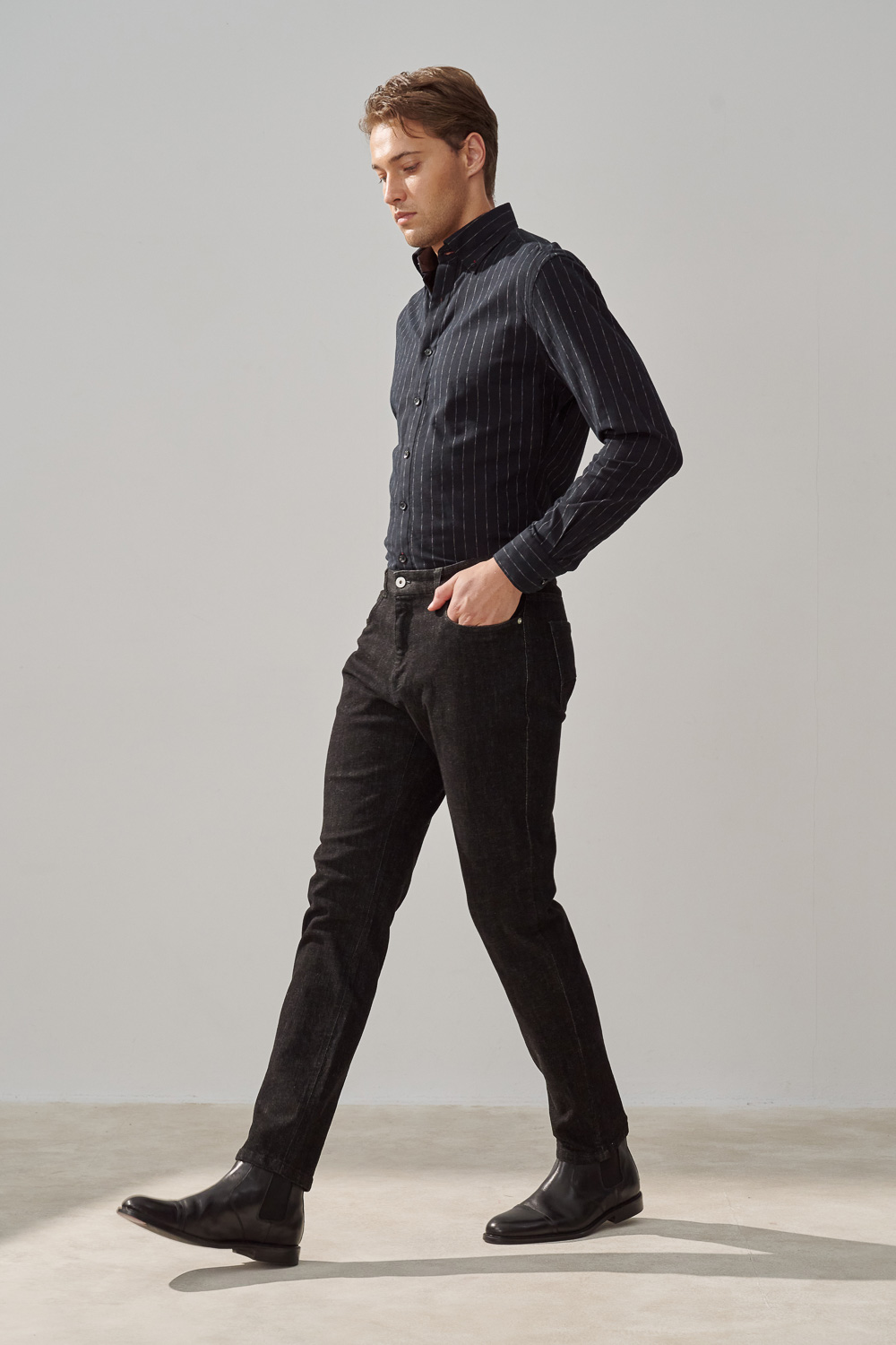 SST&C Washed Black Stretch Slim Fit Jeans | 1212310004  (Outlet)_2