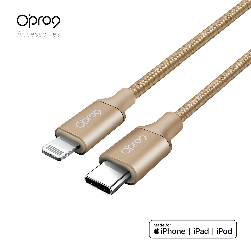 Opro9 蘋果原廠MFi認証 USB-C to Lightning 編織數據線 2M_5