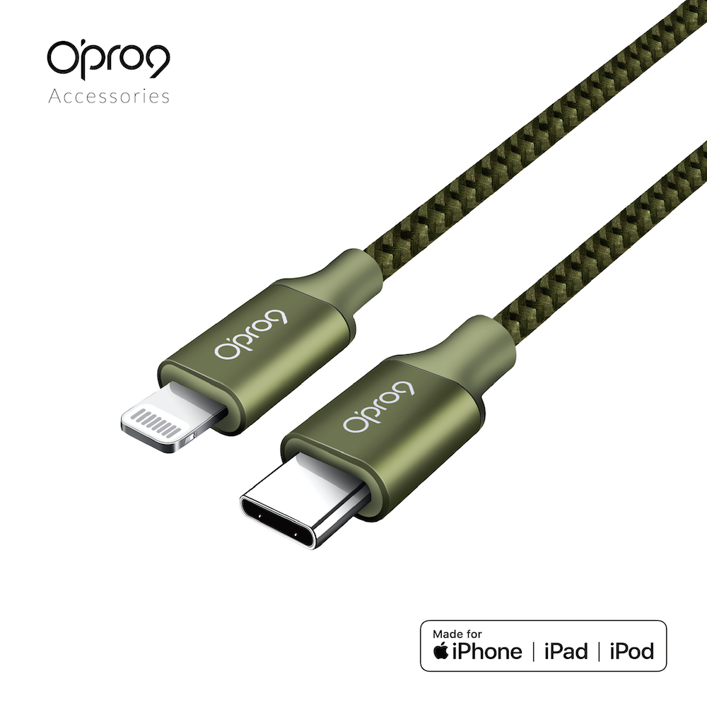 Opro9 蘋果原廠MFi認証 USB-C to Lightning 編織數據線 2M_6