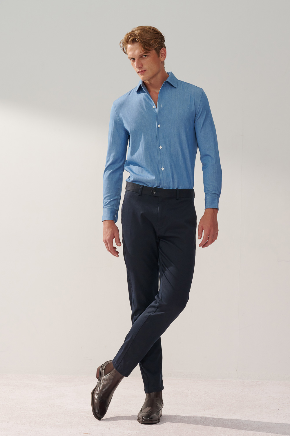 SST&C Light Indigo Tencel Cotton Denim Shirt | 0912310001  (Outlet)_3