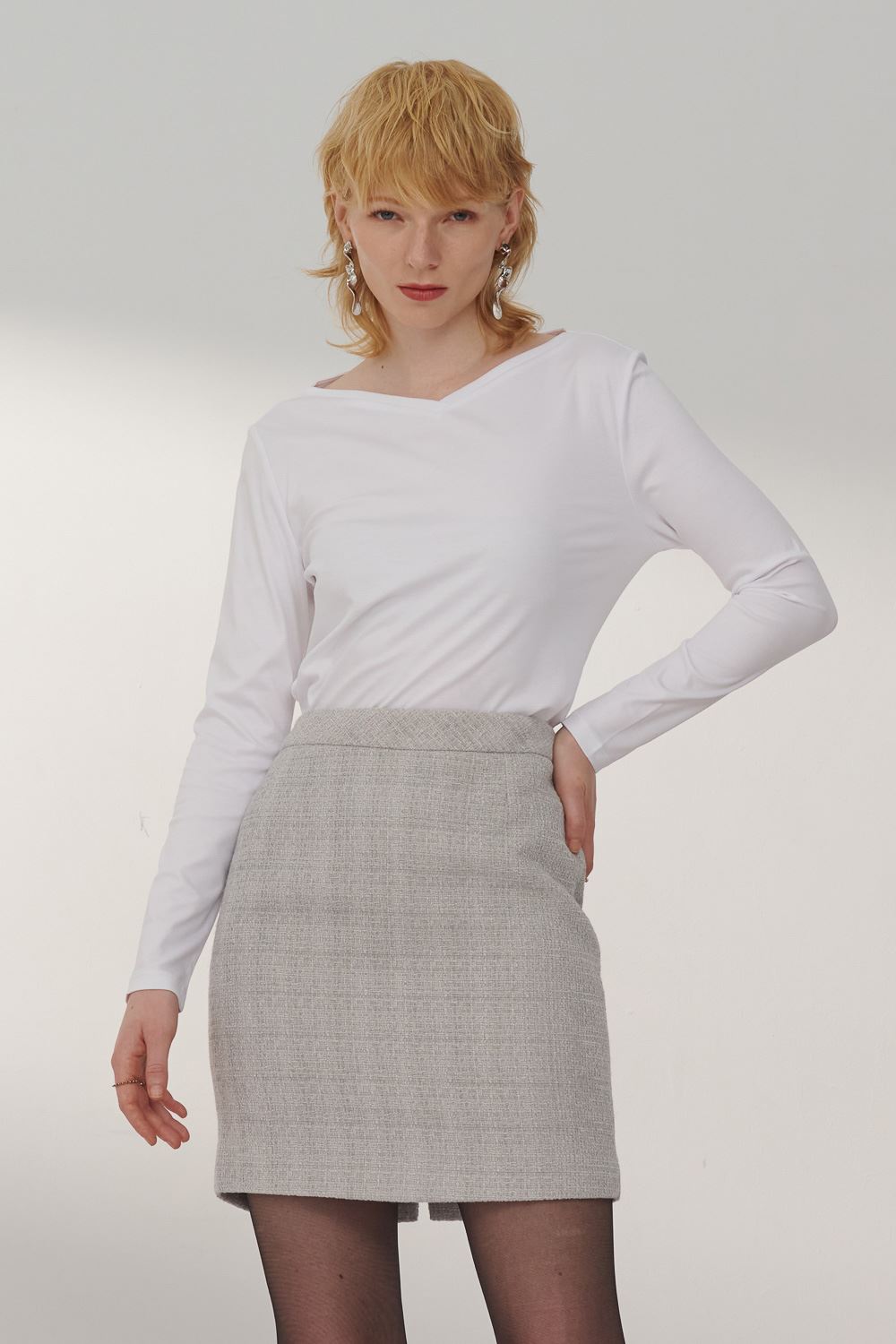 SST&C White Supimav Collar T-Shirt | 8762310001  (Outlet)_2