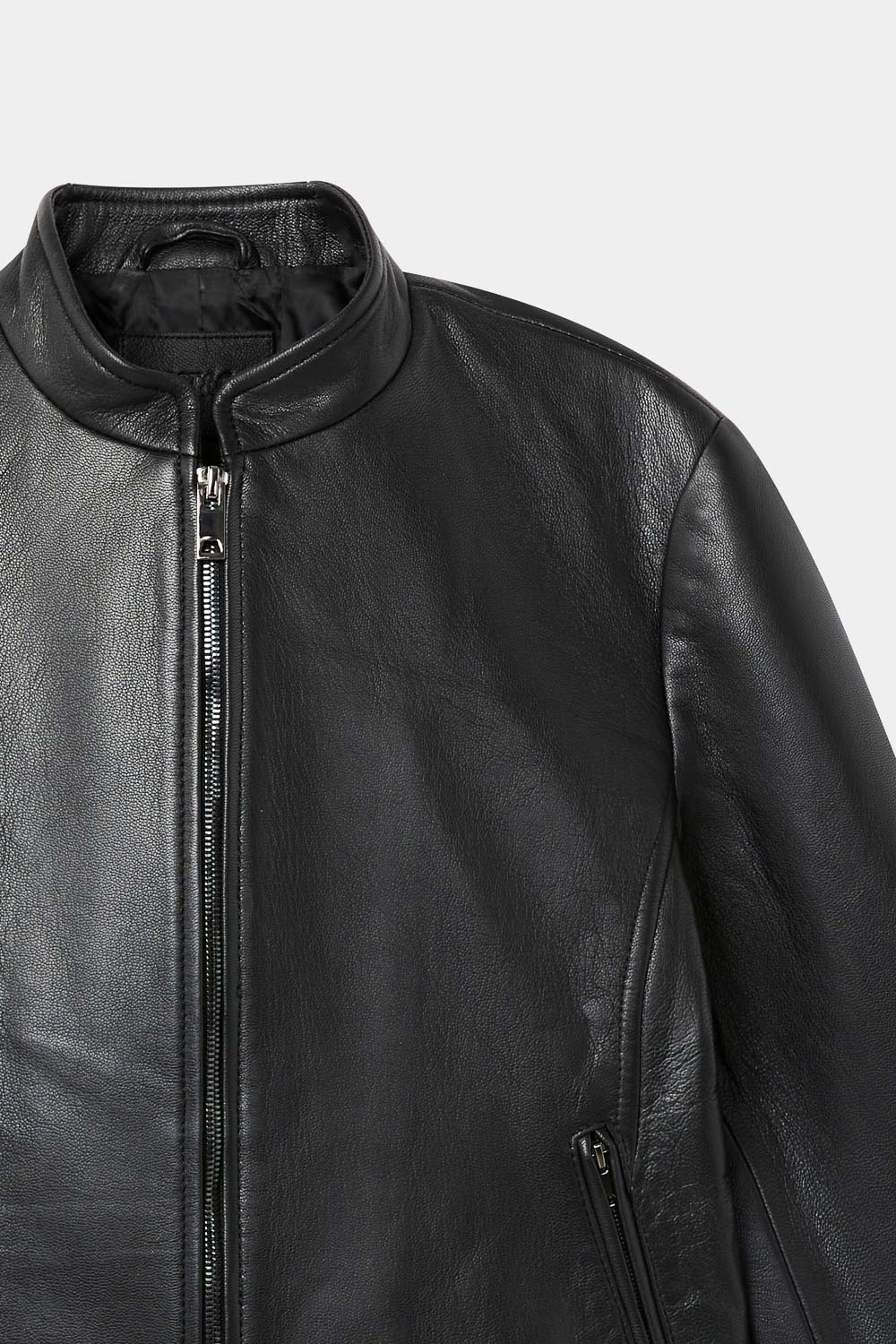 SST&C Stand Collar Slim Fit Short Sheepskin Leather Jacket | 8862310001  (Outlet)_6