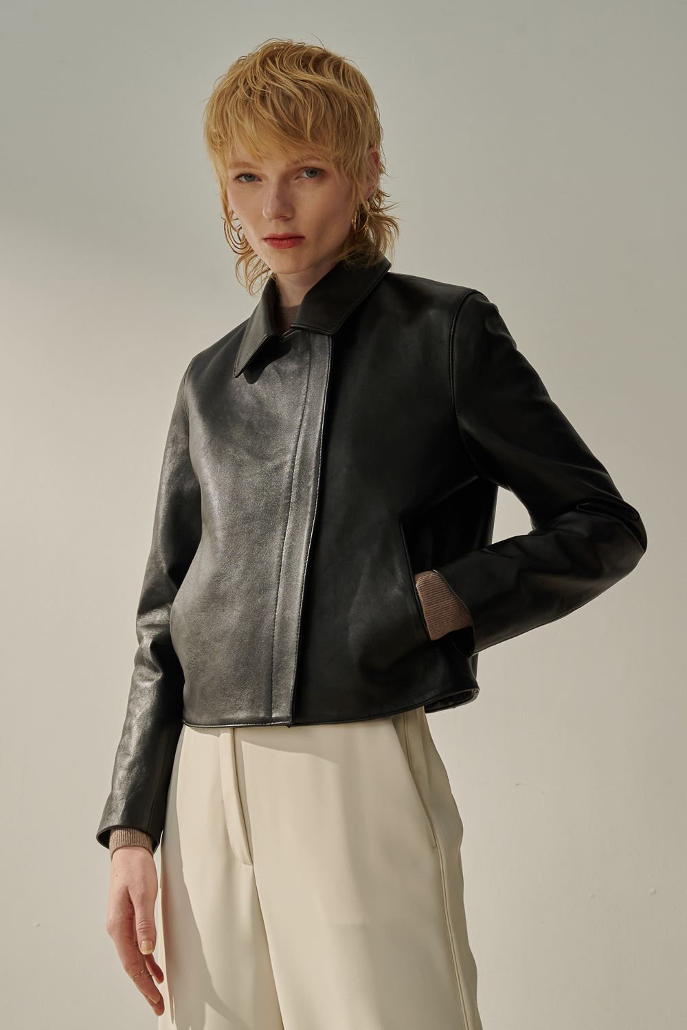 SST&C Short Shearling Coat With Lapels | 8862310002  (Outlet)_3