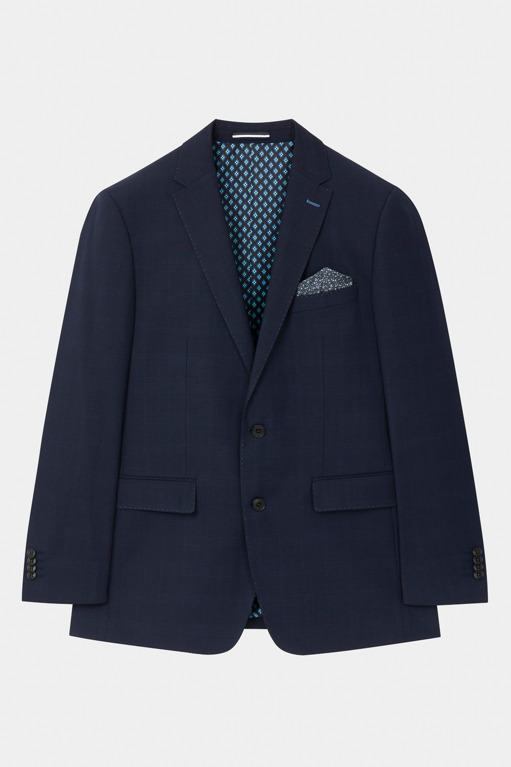SST&C Navy Check Pattern Slim Fit Suit Jacket | 0112310002  (Outlet)_6