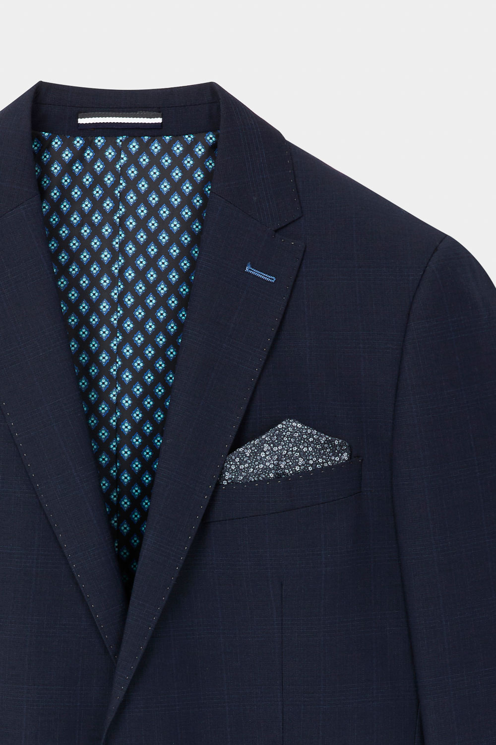 SST&C Navy Check Pattern Slim Fit Suit Jacket | 0112310002  (Outlet)_8