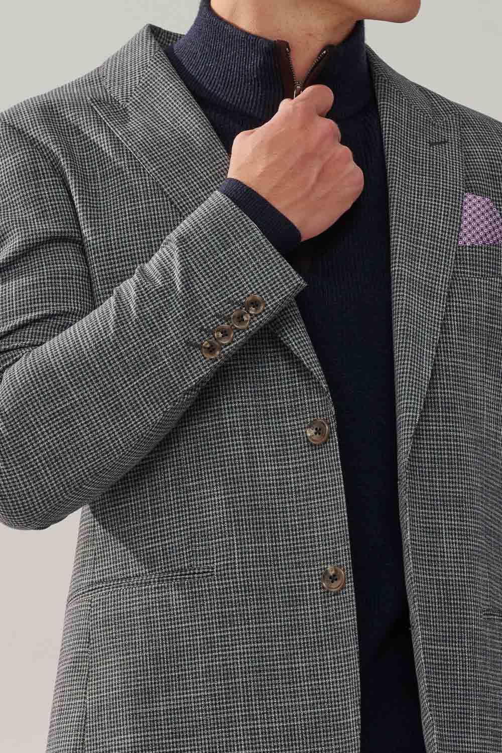 SST&C Gray Check Tailored Suit Jacket | 0112310003  (Outlet)_5