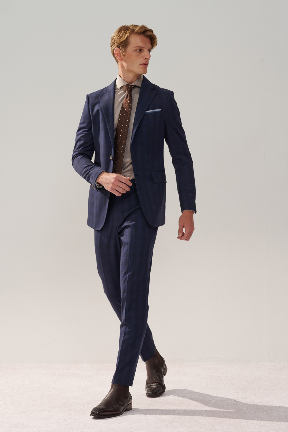 SST&C Navy Check Pattern Tailored Suit Jacket | 0112310004  (Outlet)_4