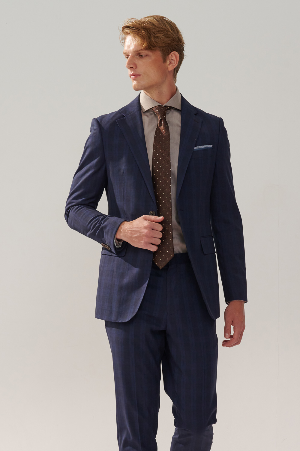 SST&C Navy Check Pattern Tailored Suit Jacket | 0112310004  (Outlet)_5