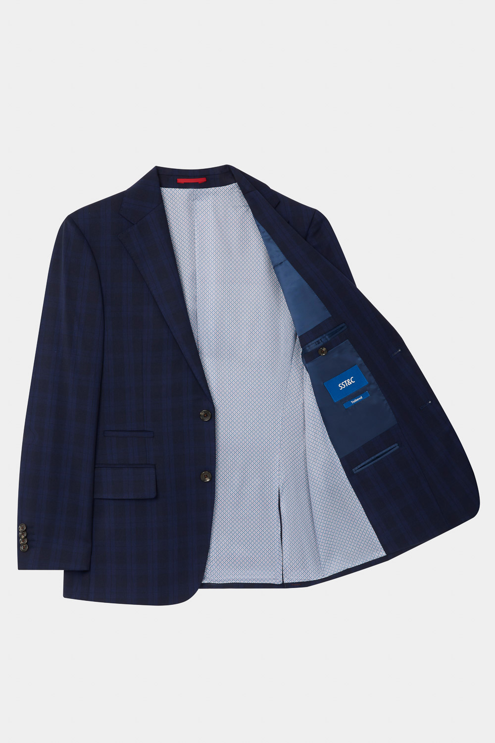 SST&C Navy Check Pattern Tailored Suit Jacket | 0112310004  (Outlet)_7