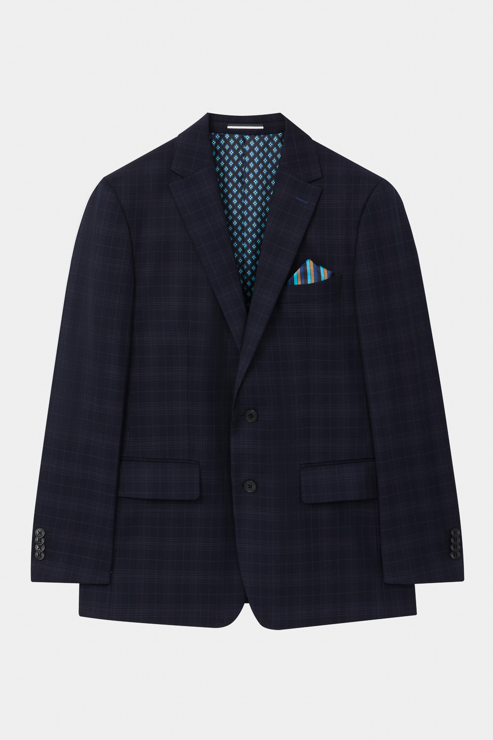 SST&C Navy Check Pattern Slim Fit Suit Jacket | 0112310006  (Outlet)_6