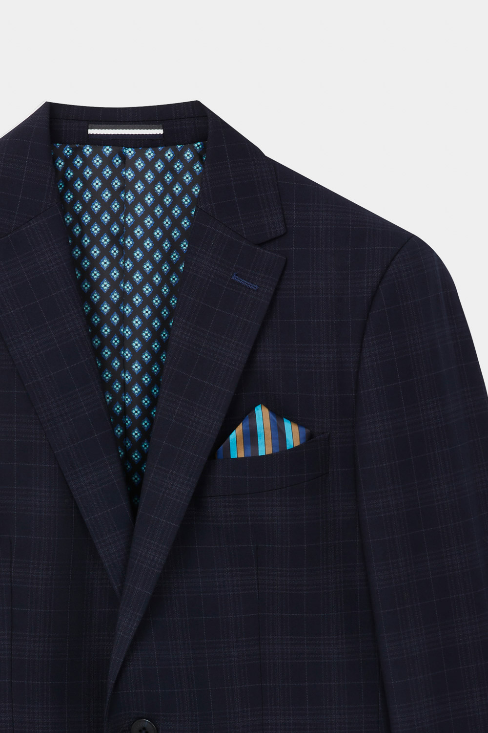 SST&C Navy Check Pattern Slim Fit Suit Jacket | 0112310006  (Outlet)_8