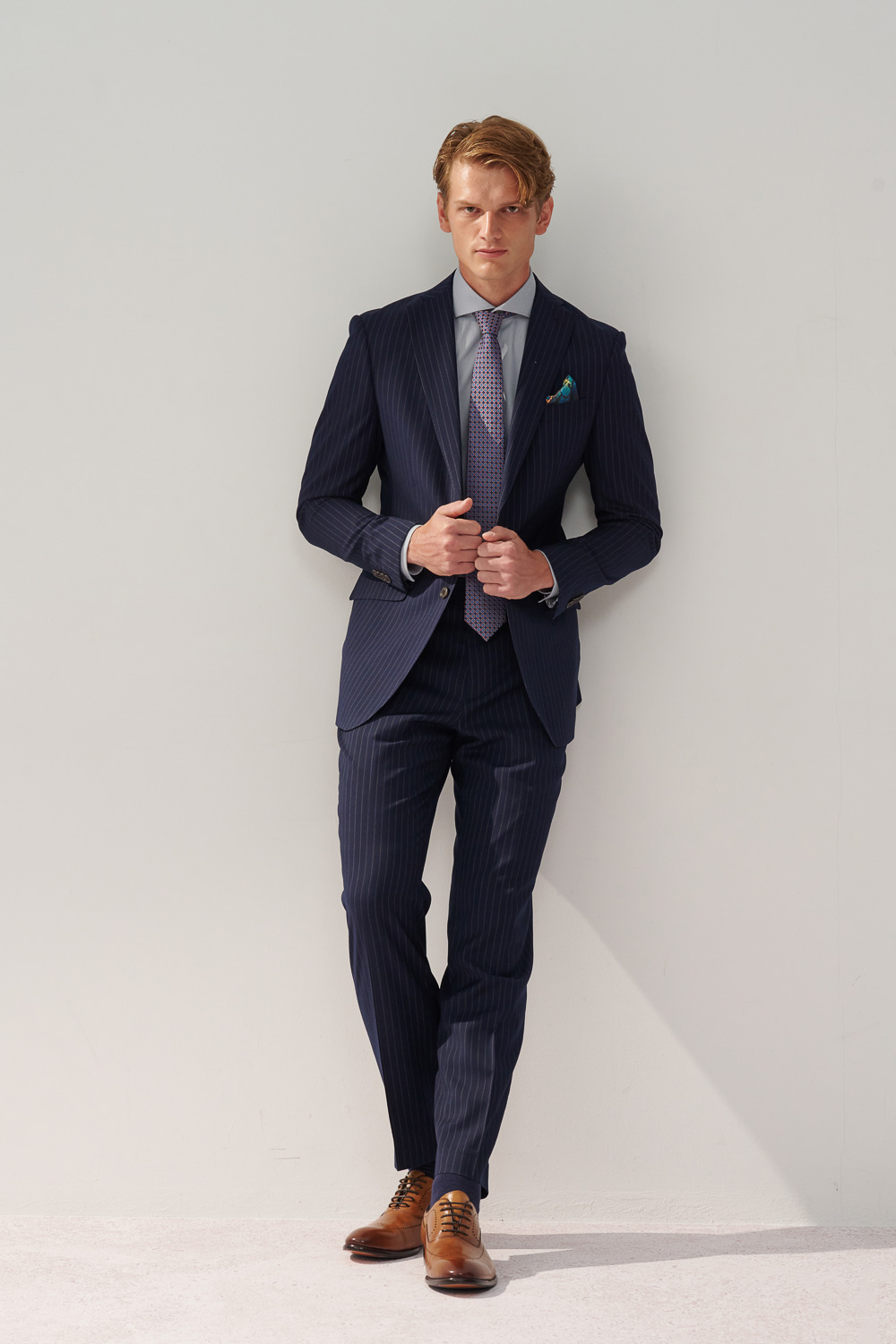 SST&C Navy Striped Pattern Slim Fit Suit Jacket | 0112310001  (Outlet)_2
