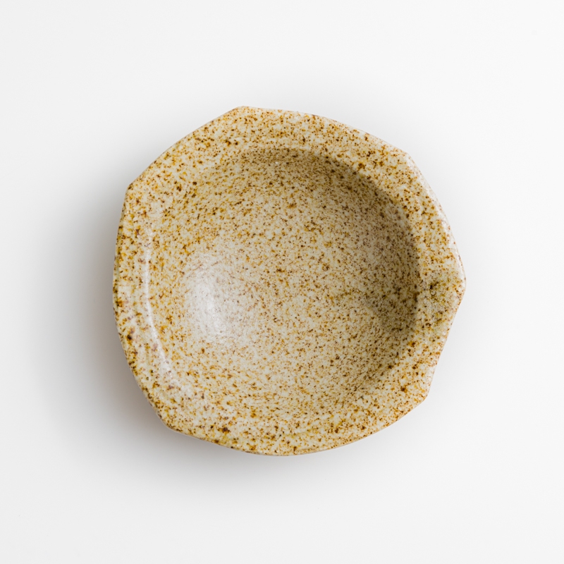 WAGA 古樸手感 14cm 陶瓷六角碟｜米｜單品_2