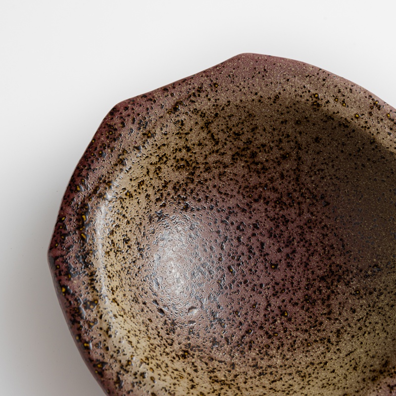 WAGA 古樸手感 14cm 陶瓷六角碟｜棕｜單品_3