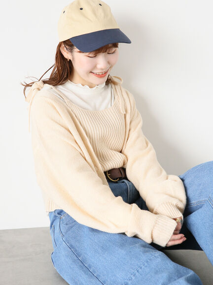 【SET ITEM】V領蓬袖罩衫+蝴蝶結羅紋背心(FF34L2D0380) - ehka sopo