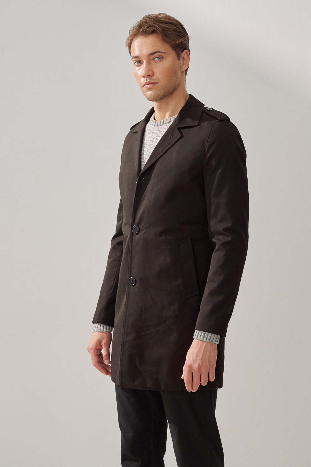 SST&C Black Single Breasted Trench Coat | 5012310003  (Outlet)_3