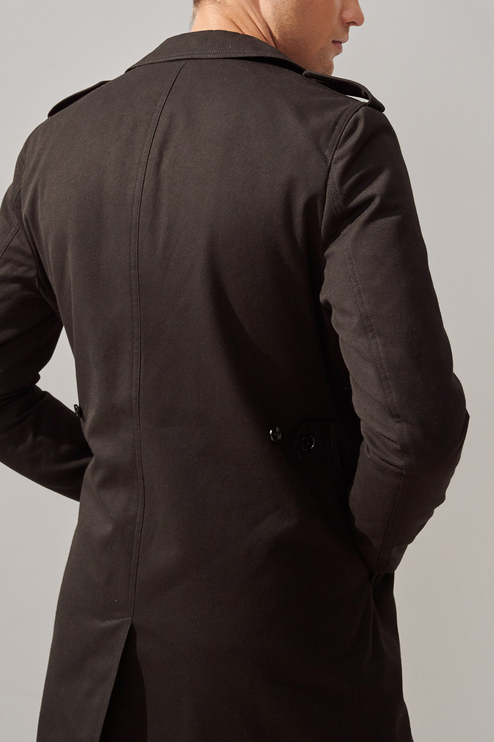 SST&C Black Single Breasted Trench Coat | 5012310003  (Outlet)_6