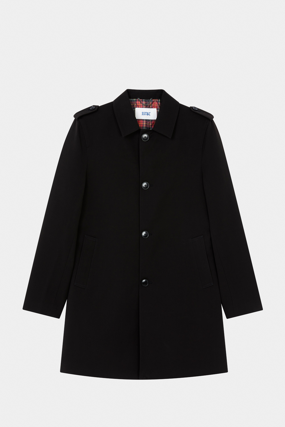 SST&C Black Single Breasted Trench Coat | 5012310003  (Outlet)_7