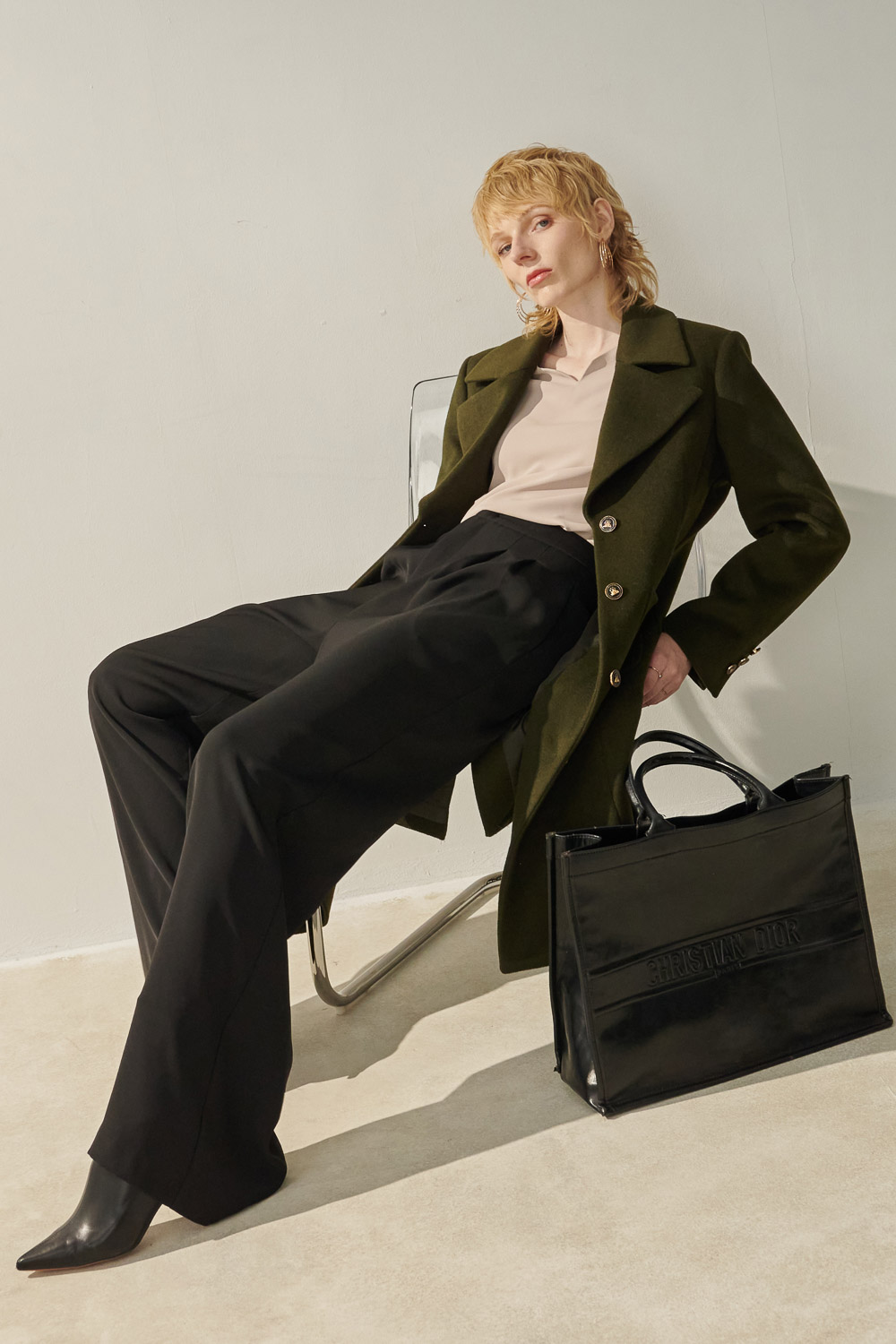 SST&C #Online Exclusive  Black Mid-Rise Pleated Wide Trousers | 8262310004  (Outlet)_5
