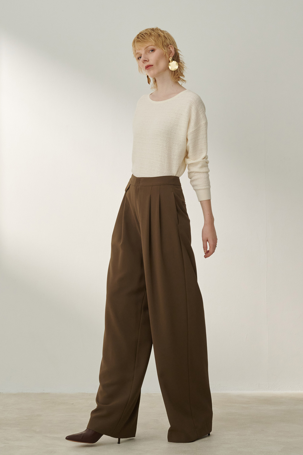 SST&C White Tweed Off-Shoulder Sweater | 8662310006  (Outlet)_2