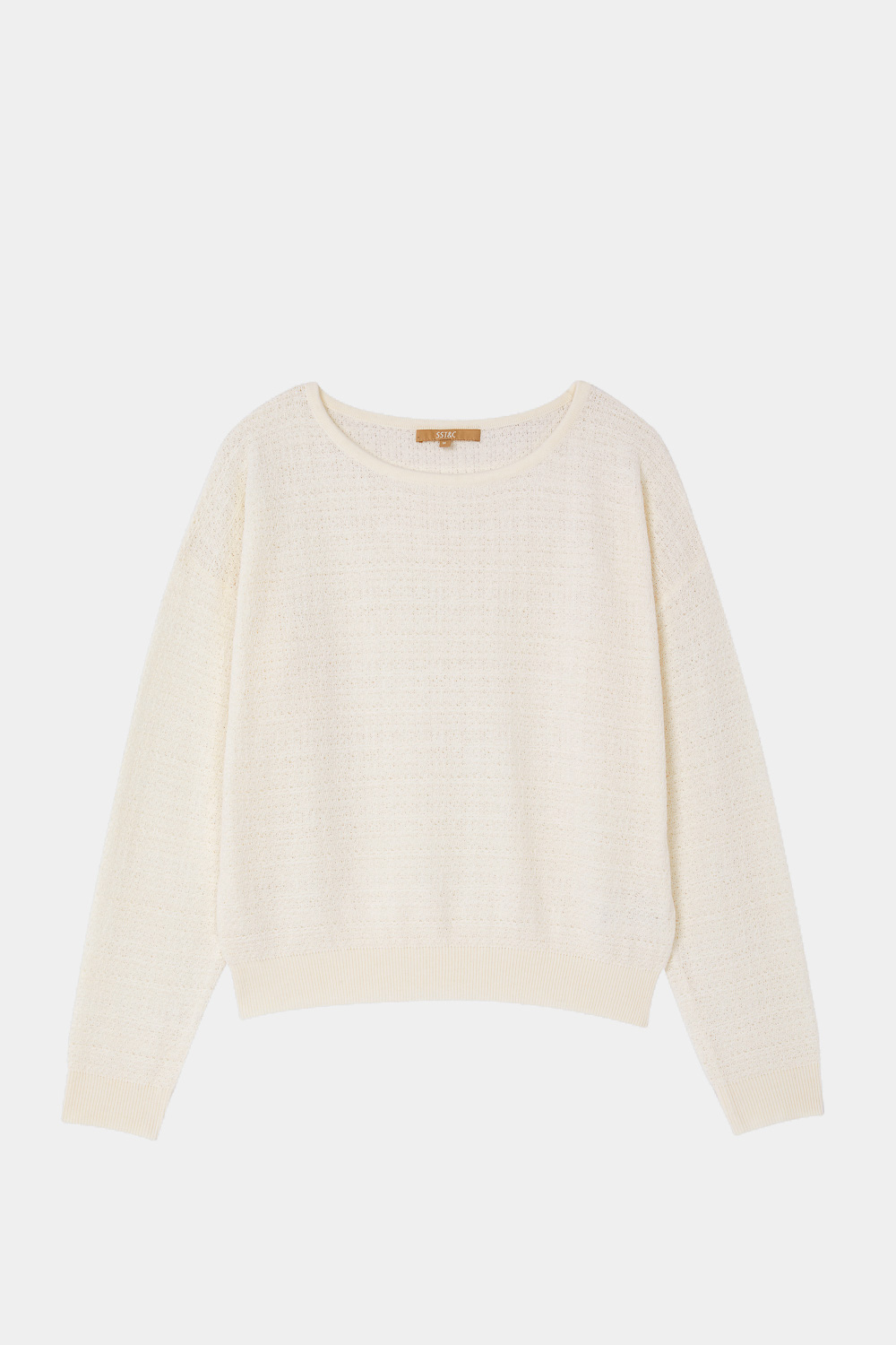 SST&C White Tweed Off-Shoulder Sweater | 8662310006  (Outlet)_9