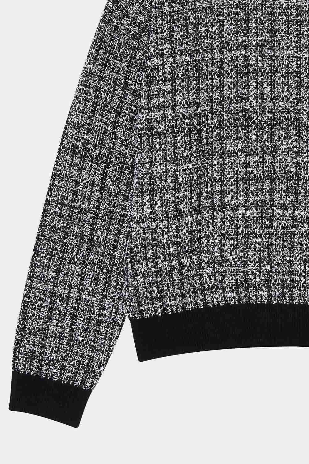 SST&C Black and White Gauze Tweed Off-Shoulder Sweater | 8662310007  (Outlet)_6