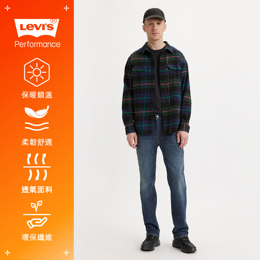 Levis 男款 514低腰合身直筒牛仔褲 / 深藍刷色水洗 / 保暖彈性布料 熱賣單品