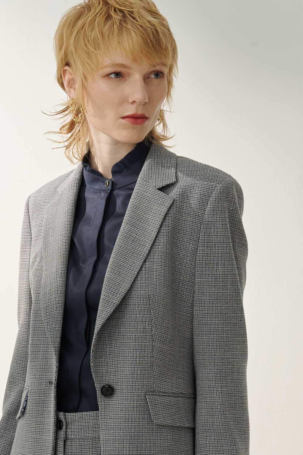 SST&C Gray Square Collar Suit Jacket | 7162310002  (Outlet)_1
