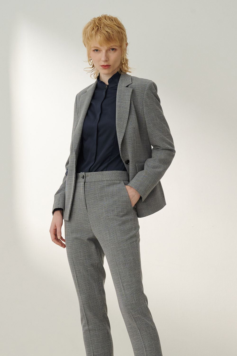 SST&C Gray Square Collar Suit Jacket | 7162310002  (Outlet)_2