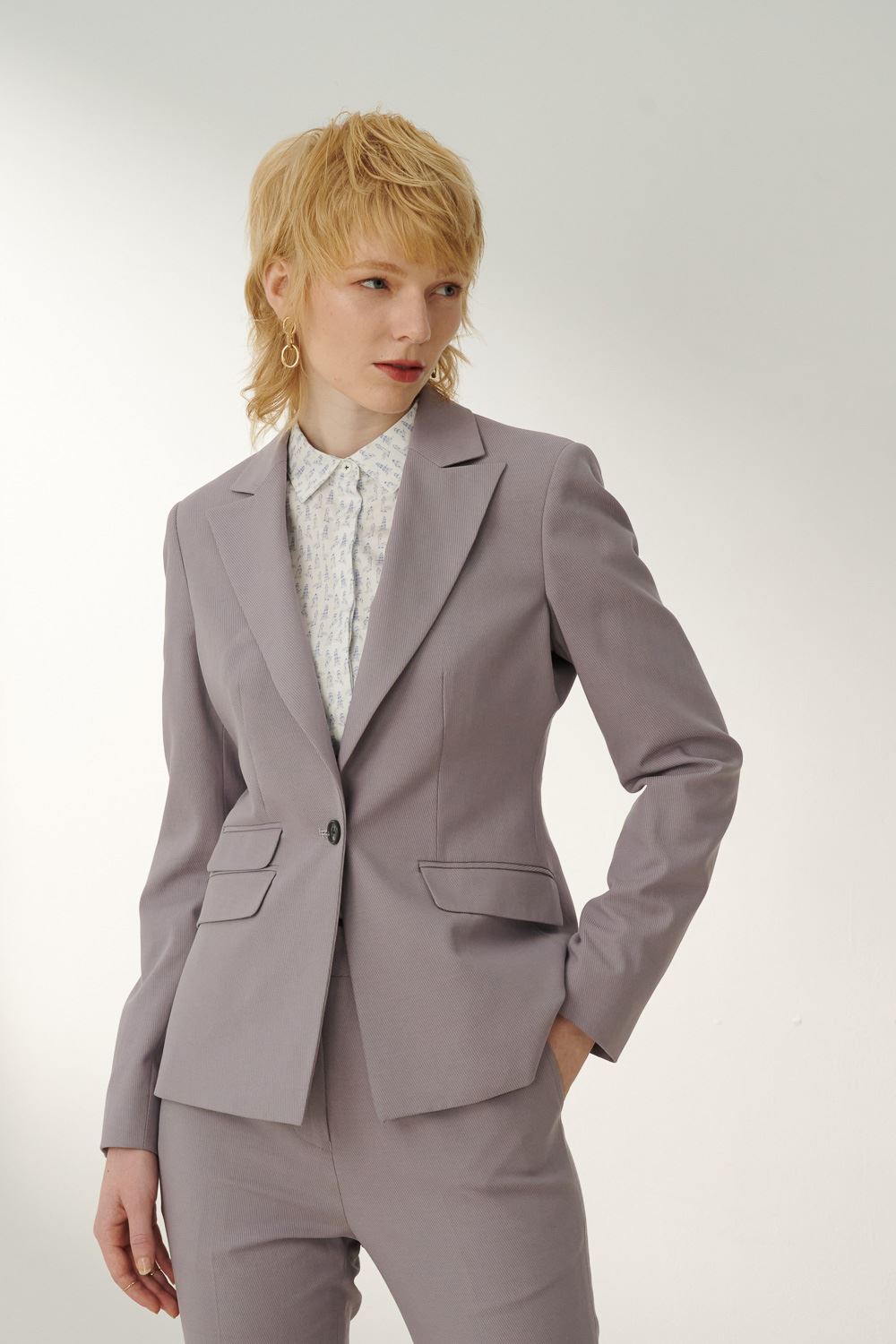 SST&C #Limited Edition  Gray Purple Sword Collar Suit Jacket | 7162310004  (Outlet)_4