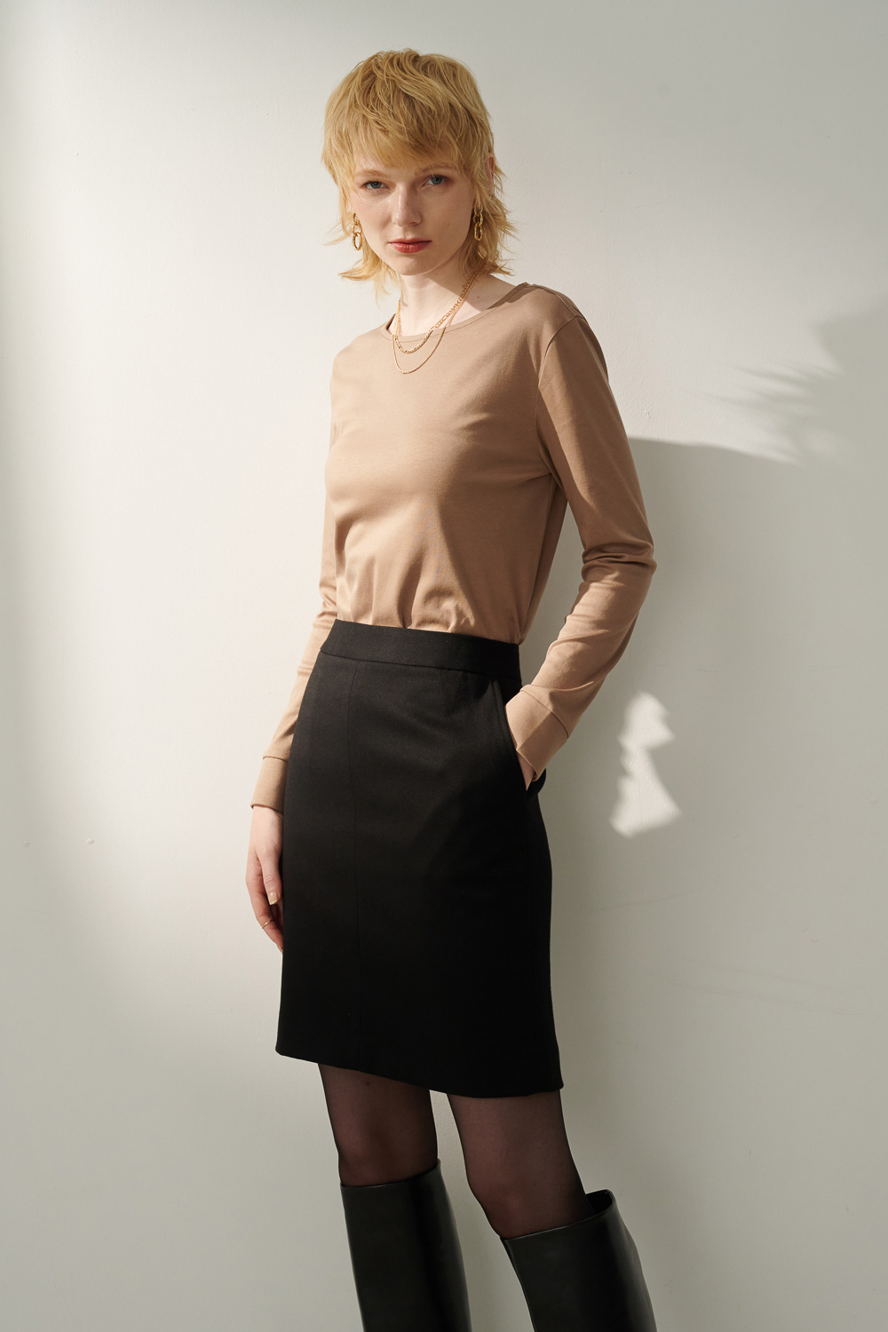 SST&C Black Skirt | 7462310001  (Outlet)_0